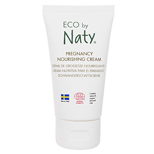 Eco by Naty, zwangerschapsverzorgingscrème, 100% plantaardige ingrediënten met 0% parfum, hypoallergeen en dermatologisch getest, 50 ml tube
