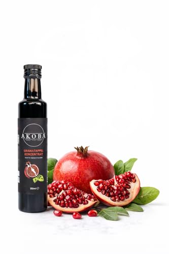 AKOBA Granatapfel Konzentrat 250ml 100% Frucht (aus 8kg Granatäpfeln) Balsamico-Art ohne Zuckerzusatz vegan & glutenfrei