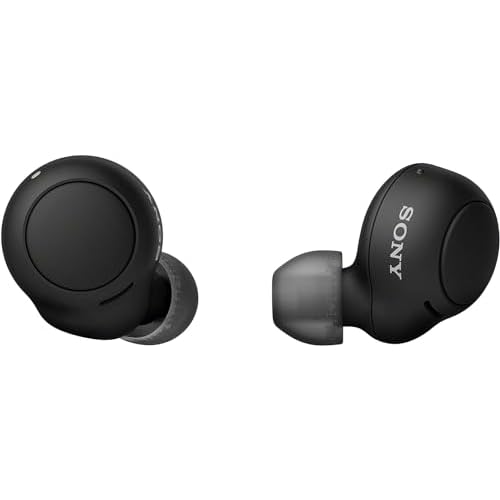 Sony WF-C500 True Wireless Headphones (Up to 20 Hours Battery Life with Charging Case – Compatible with Voice Assistant, Built-in Microphone for Phone Calls, Bluetooth) Black