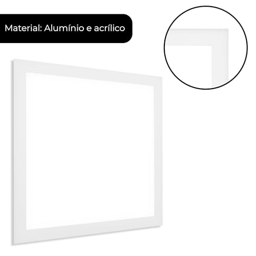 Kit 4 Led Plafon Embutir Painel Slim 62x62 50w Quadrado Luz Frio