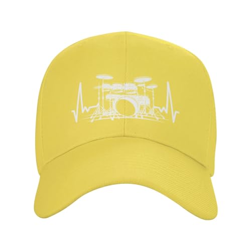 Funny-Drums-Drummer-Drumming-Gifts for Women Gifts Yellow Womens Baseball Cap Unisex Fashion Outdoor Travel Headwear