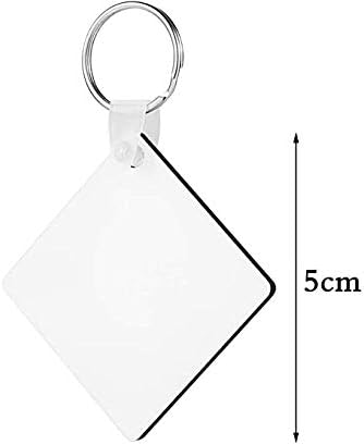 Miniatura 2 de hefei Llavero de transferencia de calor de doble cara para sublimación DIY, llaveros de tablero duro de madera, llavero de MDF blanco para prensa de