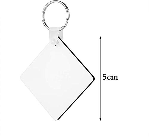Image of Fbaby 10pcs DIY Sublimation Double-Sided Heat Transfer Keychain Blanks Wooden Hard Board Key Rings White Blank MDF Key Chain for Heat Press (Square)