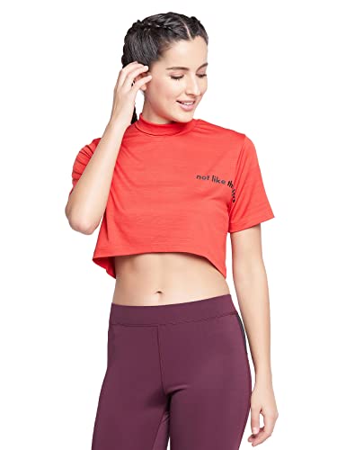 Image of Clovia Women's Comfort-Fit Active Crop Top - Yellow