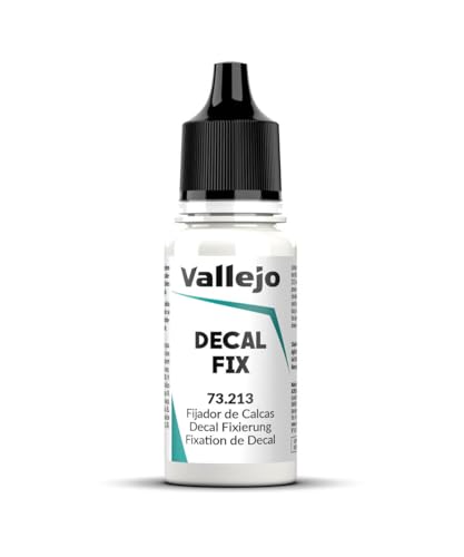 Vallejo Fijador de Calcas Incoloro 18 ml - Vallejo Fixativ für Decals - Ideal für Modellbau und Bastelprojekte - 18 ml - Schützt und fixiert Aufkleber und Decals - Serie: Vallejo Fijador.