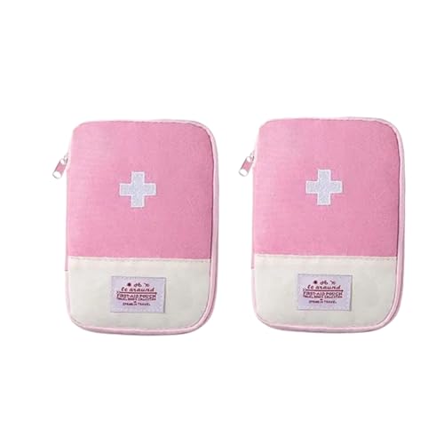 SelHeng 2 bolsas pequeñas de primeros auxilios vacías, bolsa de primeros auxilios vacía, mini bolsa médica portátil para acampar al aire libre, senderismo, viajes, bolsa de emergencia, botiquines de