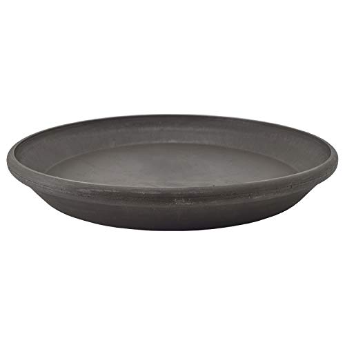 PSW Pot Collection AP30DC 12-inch Plastic/Stone/Wood Composite Plant Saucer Drip Tray – No Drainage Hole (Drillable), Indoor/Outer Water Tray, Dark Charcoal by PSW Pot Collection - Used condition - US$12.23