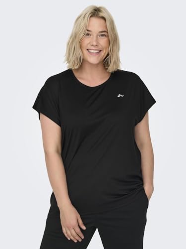 ONLY Damen ONPAUBREE SS Loose TR Tee Curvy-Opus Sporttop, Schwarz (Black Black), 40 (Herstellergröße: 40/42) – Ansicht 6