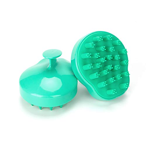 DELOMO Dog Bath Brush - 2 Pack Dog Bath Scrubber with Different Bristles - Gentle Massage & Deep Cleaning - Soft Silicone Dog Shampoo Brush - For Dogs and Cats with Long and Short Hair