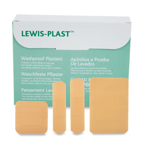 LEWIS-PLAST Parches impermeables, transpirables y surtidos Premium, adecuados para todo tipo de heridas menores y arañazos, curación rápida y efectiva - 100 Paquete de parches