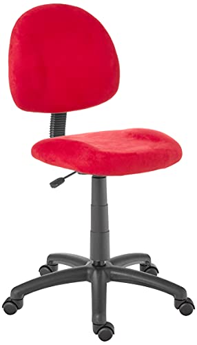 Boss Office Products Perfect Posture Delux Microfiber Task Chair without Arms in Red