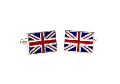 MRCUFF United Kingdom Flag Great Britain British Union Jack Pair Cufflinks in Presentation Gift Box & Polishing Cloth3