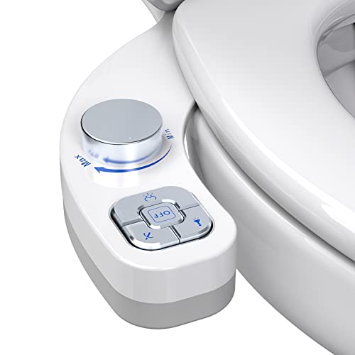 Bidet Aufsatz Nicht elektrisches Bidet Doppeldüse (Front- und Heckwäsche), selbstreinigender Bidet-Toilettensitz-Aufsatz mit einstellbarem Wasserdruck