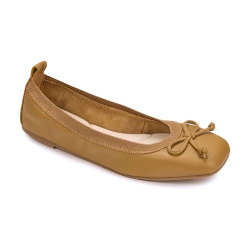 Caroline Ballet Flat in Whiskey Leather2