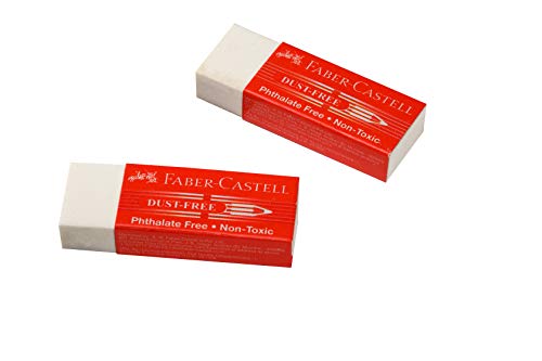 Image of Faber-Castell 48 Triangular Colour Pencils & Poster Color Plastic Box - Pack of 15 & Dust-Free Erasers - Large, Pack of 20