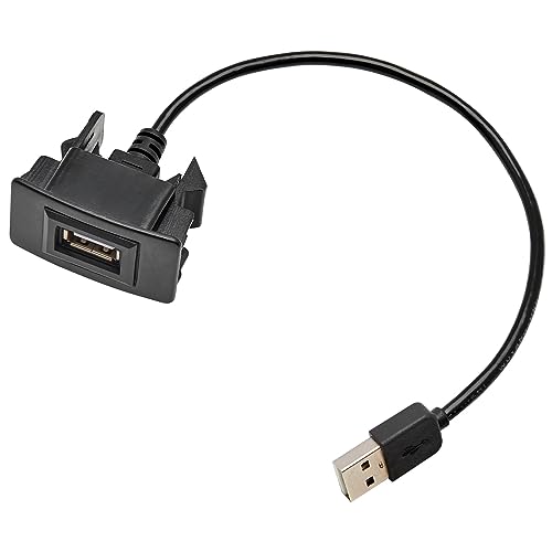 Anina USB Port Car Charger for Honda, Male to Female USB Power Socket Adapter, Panel Flush Mount Extension Cable for Civic CRV Accord Jazz Odyssey, Square Vehicle Dash Port Kit (44 * 26mm)
