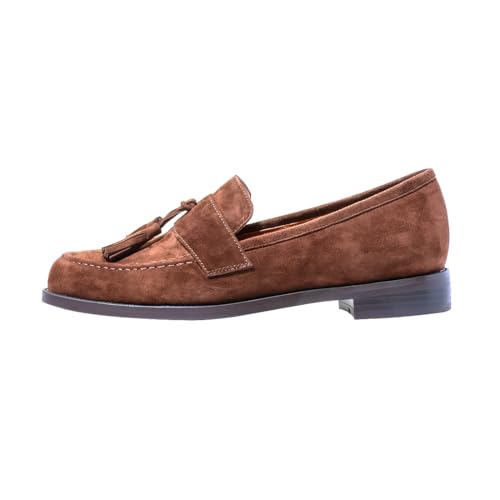 Image of ONEENO Women's Casual Flat Suede Tassel Loafer
