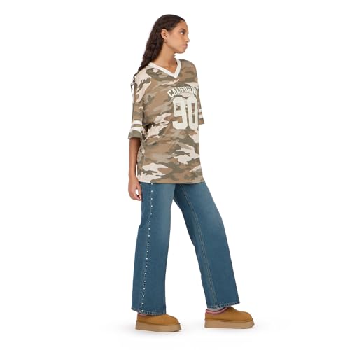 Image of Forever 21 Women's Mesh Oversized Football Tee with Screens