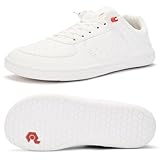 Pulltop Barefoot Wide Toe Box Shoes for Men - Minimalist Barefoot Dress Shoes Sneakers Zero Drop Slip on Walking Non Slip Shoes for Men White Size 11 Wide