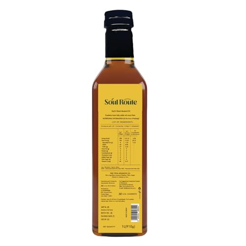 Image of SoulRoute Kachi Ghani Mustard Oil 1 Litre | Pure Sarson Tel Cooking Oil | Rich in MUFA & Vitamin E | 0% Cholesterol | Strong Aroma Mustard Oil for Indian Cooking & Traditional Recipes
