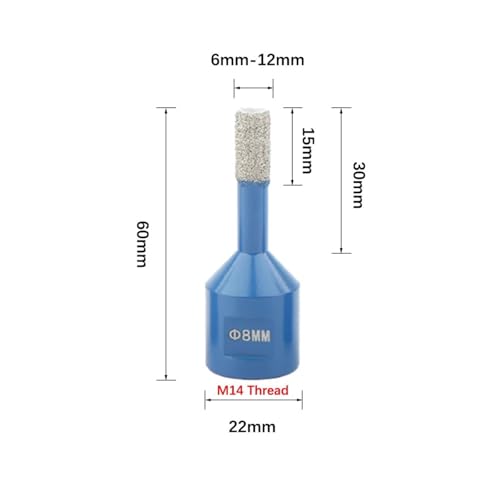 Broca de sierra de 15 mm con rosca M14 para perforar cerámica miniatura 3
