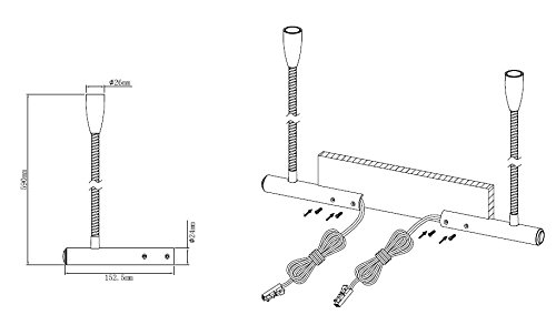 Bedside Reading Light With Knob Switch Flexible Gooseneck Led Bed Lamp Headboard Wall #TOP5