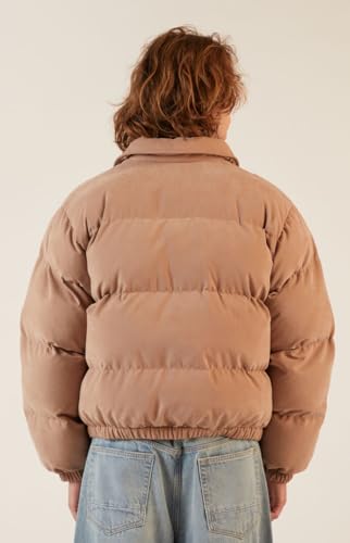 PacSun Men's Taupe Coaches Puffer Jacket2