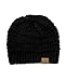 C.C Trendy Warm Chunky Soft Stretch Cable Knit Beanie Skully, Black