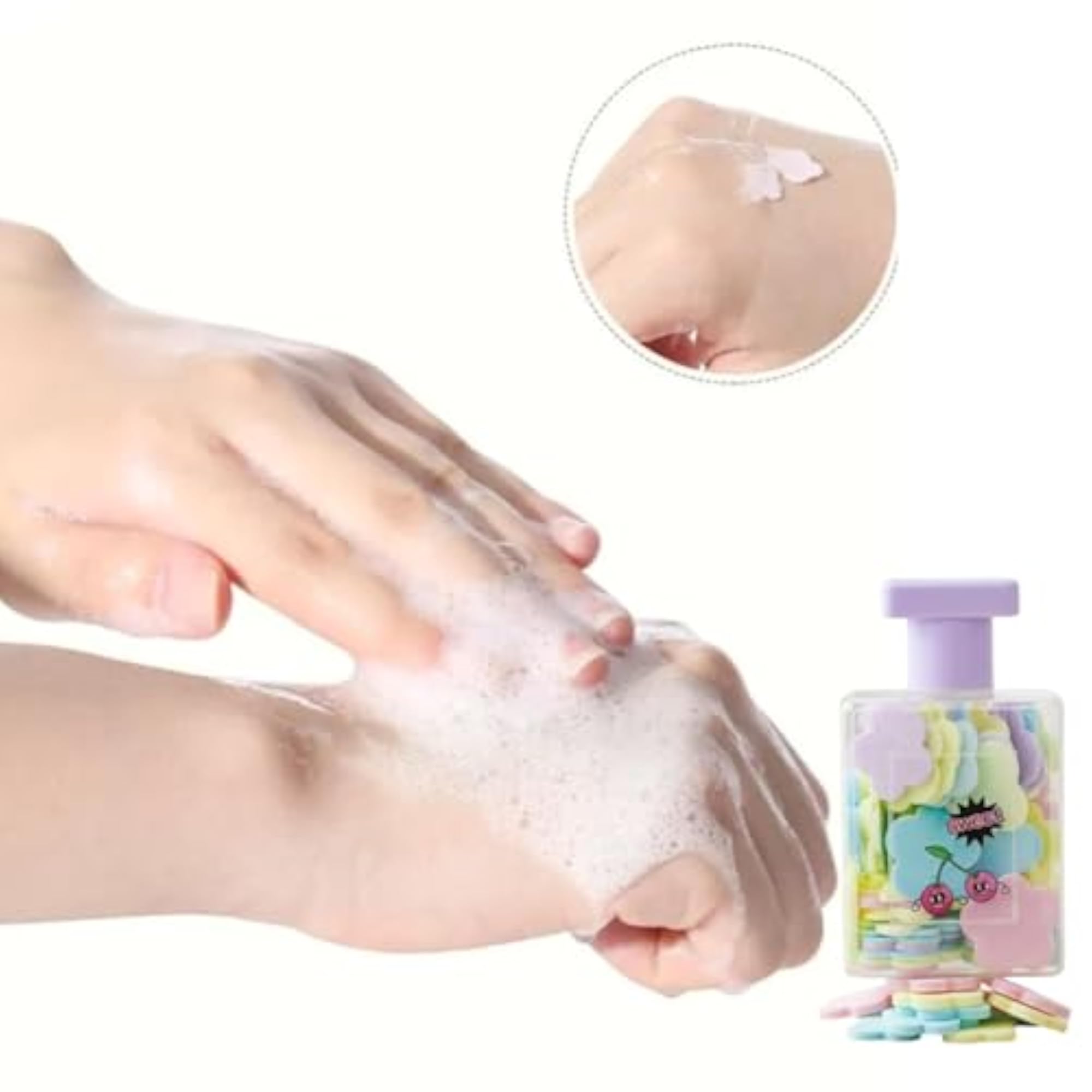 Travel Paper Soap Sheets with Push Dispenser, Disposable Hand Wash