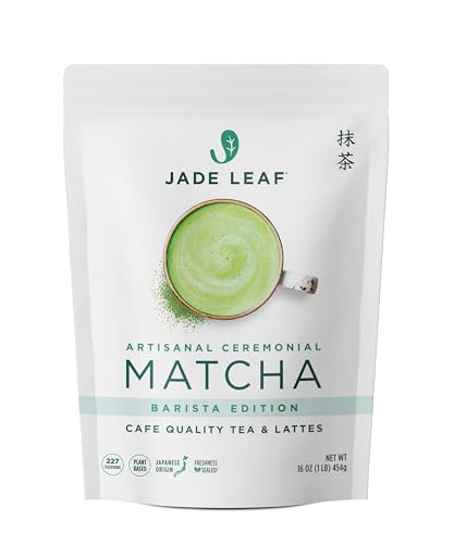 Jade Leaf Matcha Ceremonial Grade Matcha Green Tea Powder - Authentic Japanese Origin - Artisanal Barista Edition For Cafe Quality Tea & Lattes (1 Pound Bulk Matcha)