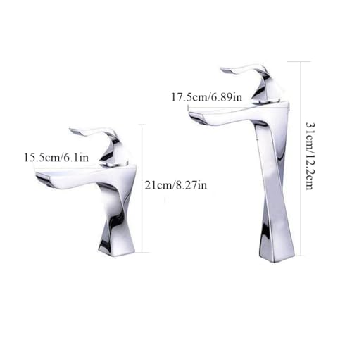 Robinet de lavabo chrome doré mitigeur élégant eau chaude et froide pour vasque chic de salle de bain - 6