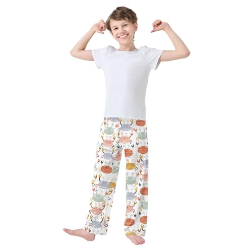 ZZXXB Lovely Sea Crabs Boys Long Pants Soft Trousers Elastic Waist Kids Lounge Bottoms with Pockets S-XL2