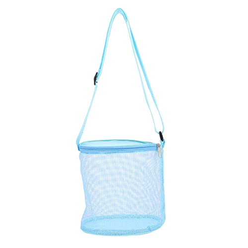 TOYANDONA Bolsa de Malla de Almacenamiento Portátil para Playa Bolsa de Malla Transpirable con Diseño para Juguetes de Playa Camping y al Aire Color Azul
