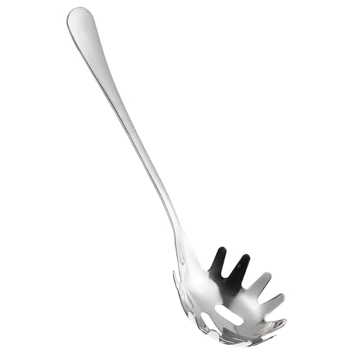 FELTECHELECTR Cuchara para Espaguetis de Acero Inoxidable Ligera y Segura Utensilio Multifuncional para Servir Pasta Fideos Huevos y Dumplings para Cocina y Restaurantes