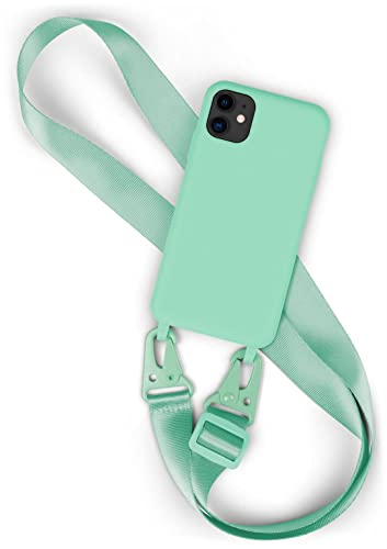 Coque avec cordon pour iPhone 11 moex sangle bandoulière nylon menthe