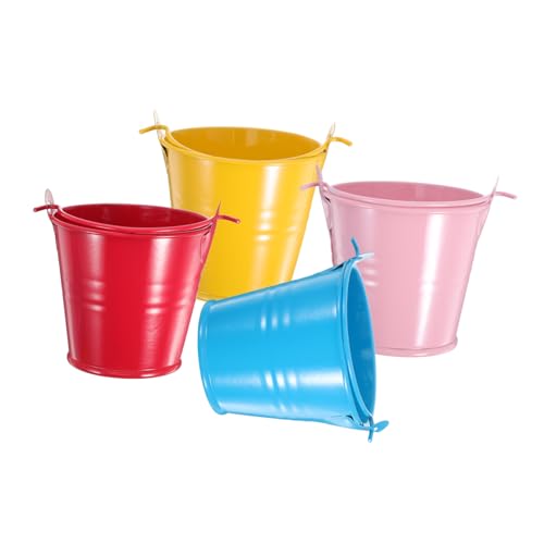 POPETPOP 4piezas Cubetas De Metal Galvanizado Mini Cubos Decorativos para Dulces De Fiesta Versátiles Prácticos