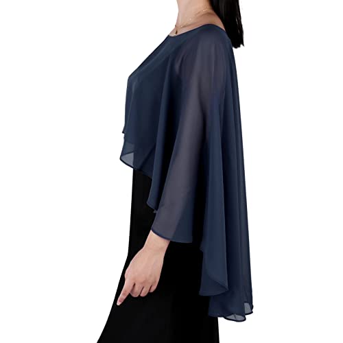 Ladiery Sheer Chiffon Capes Weiche Capelets für Frauen, leichte Tücher und Wraps für Abendpartykleider