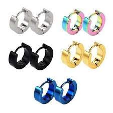 Mens Jewellery Valentine MultiDumbells Stud Kaju Bali Hoop earrings for men/Ear rings Combo For Men/Gents/Boys/unisex Non-Piercing Ear mens jewellery Copper Hoop Earring-image-10