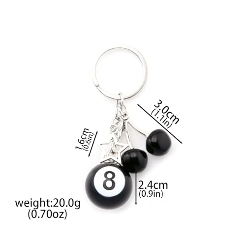 Image of 8 Ball Dice Charm Keychain - Cute Bag Purse Handbag Accessories - Y2K Aesthetic Key Chain for Women Men