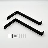Pxzybd 2 Pcs Rustic Shelf Brackets, Industrial Metal Iron Shelf Supporter, Brackets for Scaffold Board Shelves, Wall-Mounted DIY Floating Shelving Brackets, with Screws,15cm(5.9in)