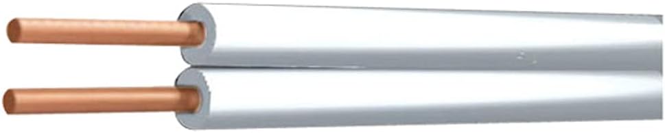 Merriway BH01468 2-Core Standard Figure 8 Solid Copper Thermostat Bell Wire Cable, Door Bell Intercom Phone Entry, 0.5mm White, 25 Metres (88.5 feet)