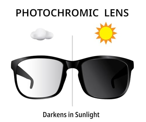Image of Premium Zero Power Blue Cut With Photochromic Lens | Anti Glare and UV Protection Full Frame Navigator Unisex Spectacles Glasses