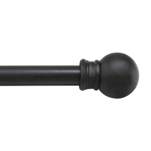 Kenney Cafe Window Curtain Rods, 48 to 84-Inch, Black