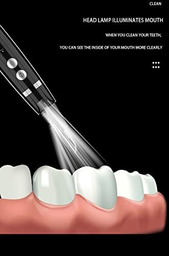 Wizco Plaque Remover for Teeth Teeth Cleaning Kit with 5 Modes,Portable Teeth Stain Remover Tool,No Need Water Flosser,Tartar Remover for Teeth with IPX6 Waterproof/LED/2 Replaceable Clean Heads-BLACK