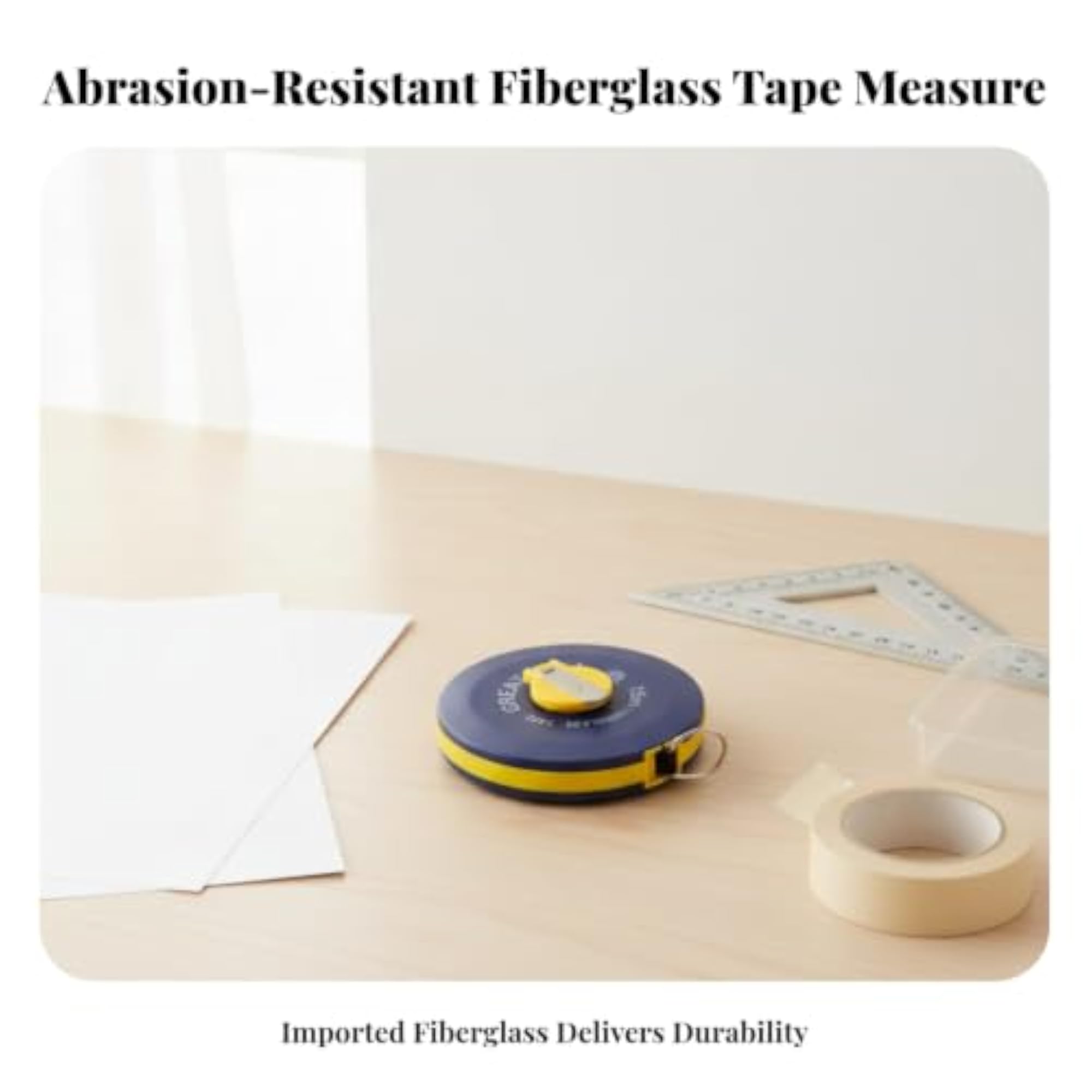 Pull-out Fiberglass Tape Measure Metal Hook Disc Tape Measure