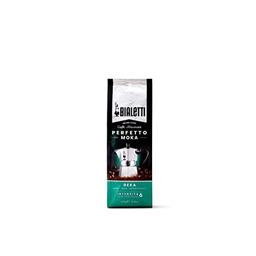 Bialetti - Perfetto Moka Deka: Café Molido Tueste Medio, Aroma de Cereales, 250g, Paquete con Válvula Unidireccional para Preservar el Sabor