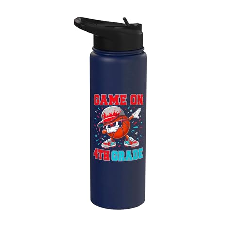 4th Grade Basketball Back To School Kid Hoop Sporty Kid Boy Stainless Steel Insulated Water Bottle