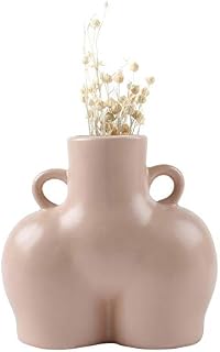 jsadfojas Ceramic Body Sculpture Vases, Human Body Art Vases, Creative Decorative Flower Pot Desktop Plant Container Crafts Ornaments (Black, 5.12inchesx5.51inches)