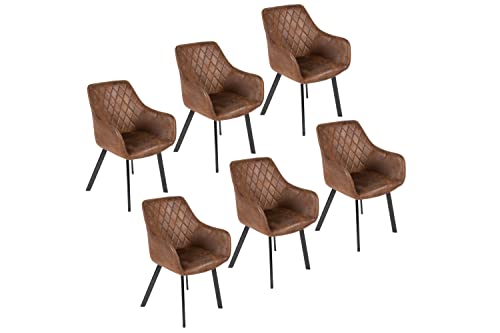 SAM 6er Set Armlehnstuhl Amelie, Stoffbezug in Wildleder-Optik,...