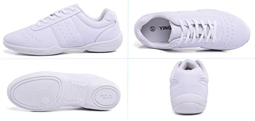WUIWUIYU Adult Youth Women's White Cheerleading Shoe Sport Dance Training Competition Tennis Sneakers Cheer Shoes3